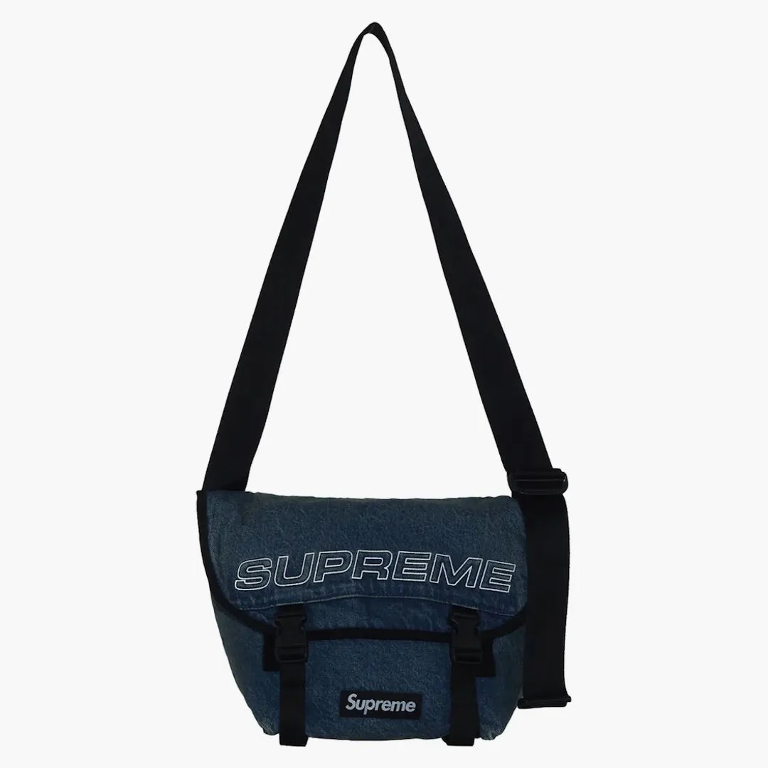Supreme Denim Messenger Bag Washed Indigo - Image 4