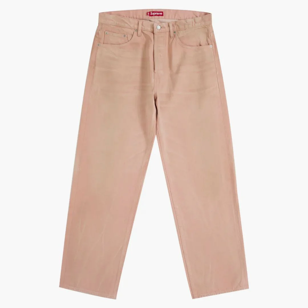 Supreme Distressed Loose Fit Selvedge Jean (fw25) Washed Pink