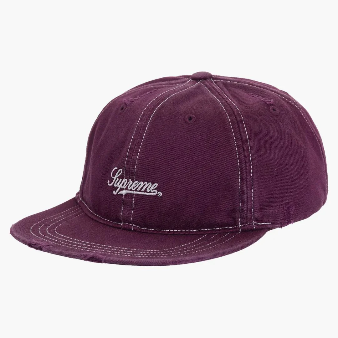 Supreme Distressed Script 6-panel Red
