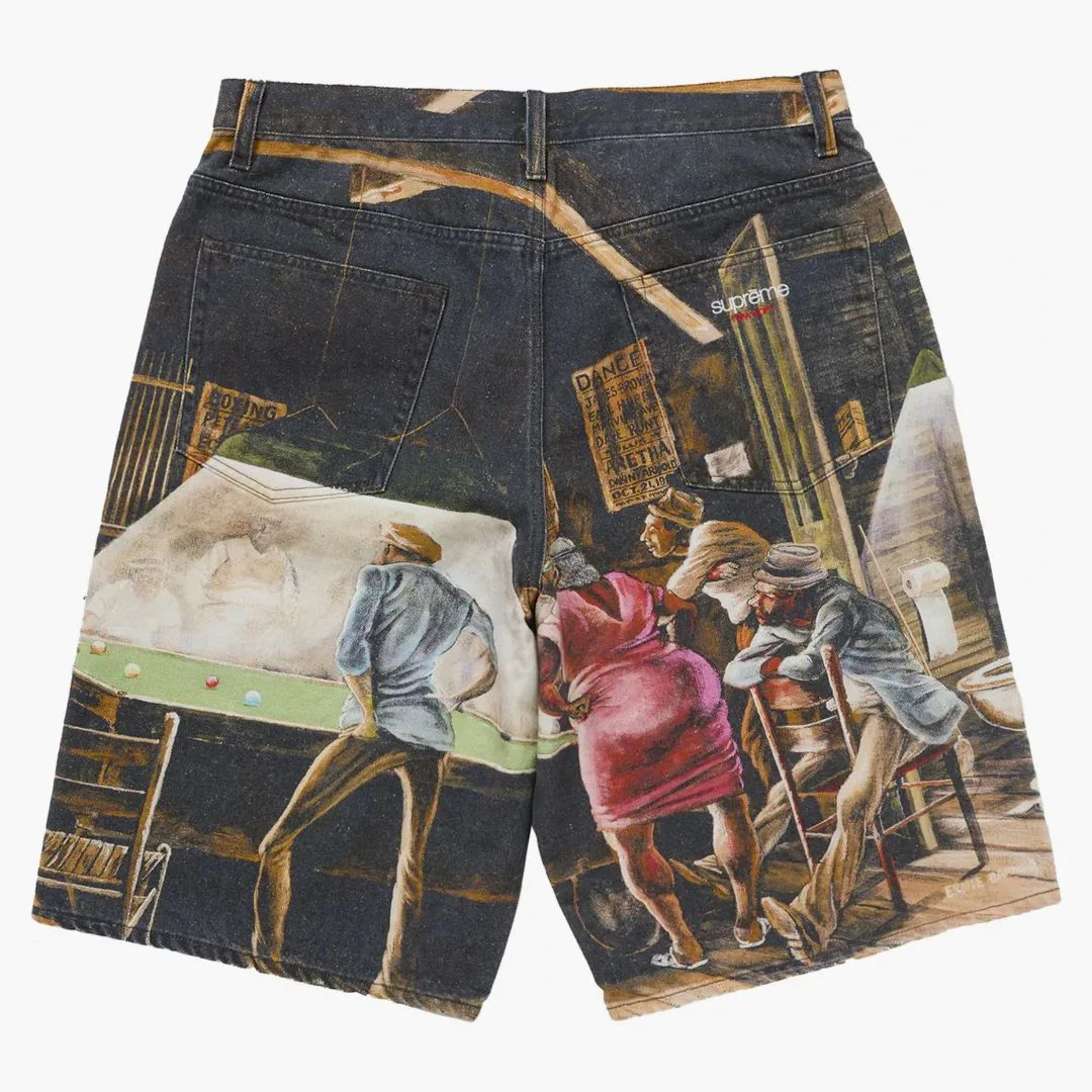 Supreme Ernie Barnes Baggy Denim Short Pool Hall - Image 2