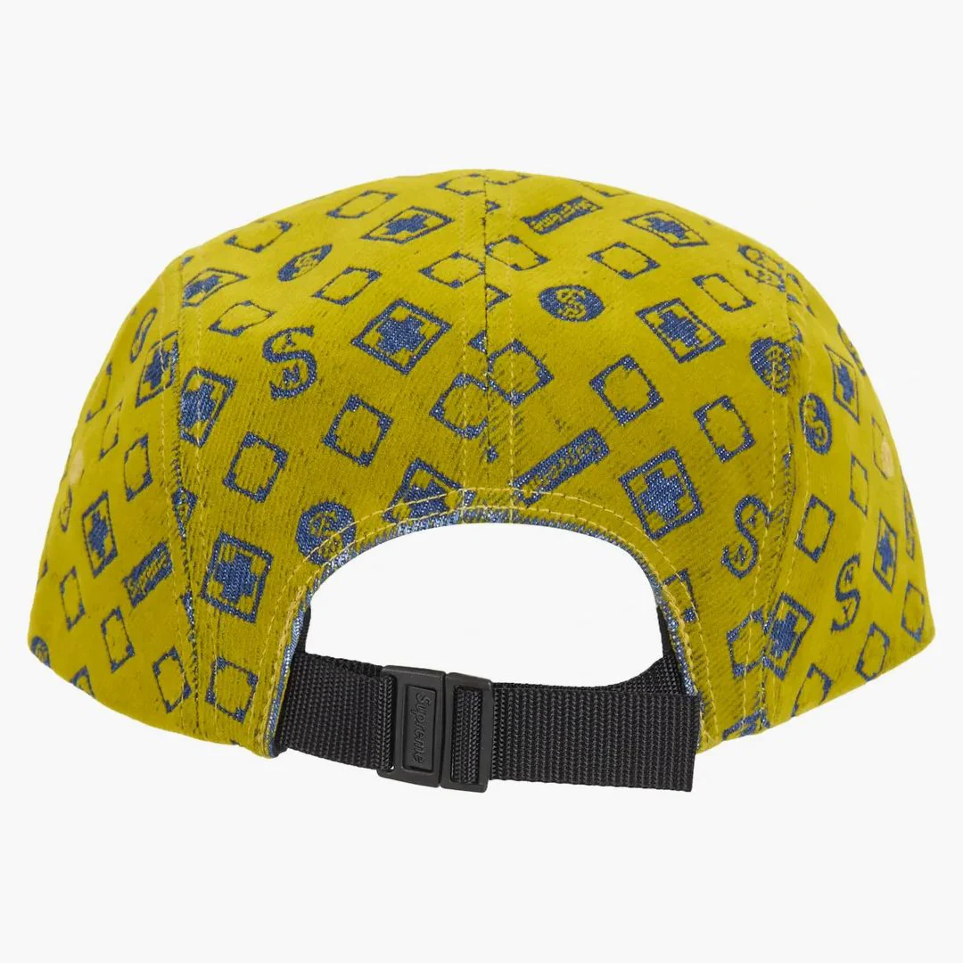Supreme Flocked Denim Camp Cap Mustard - Image 2
