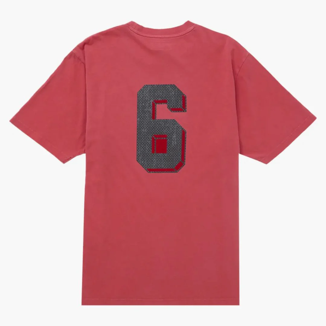 Supreme Flocked Washed S/s Top Red - Image 2