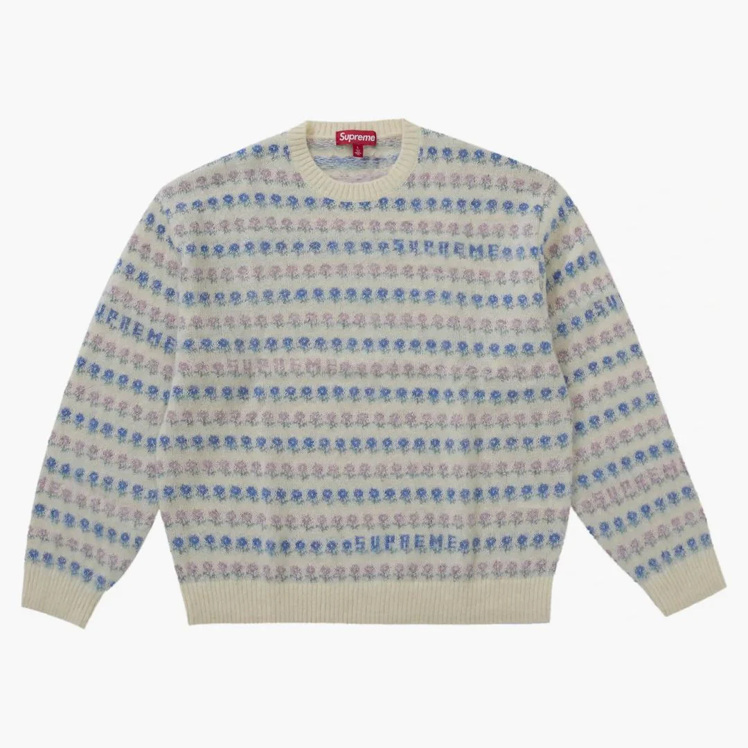 Supreme Flowers Metallic Sweater Ivory