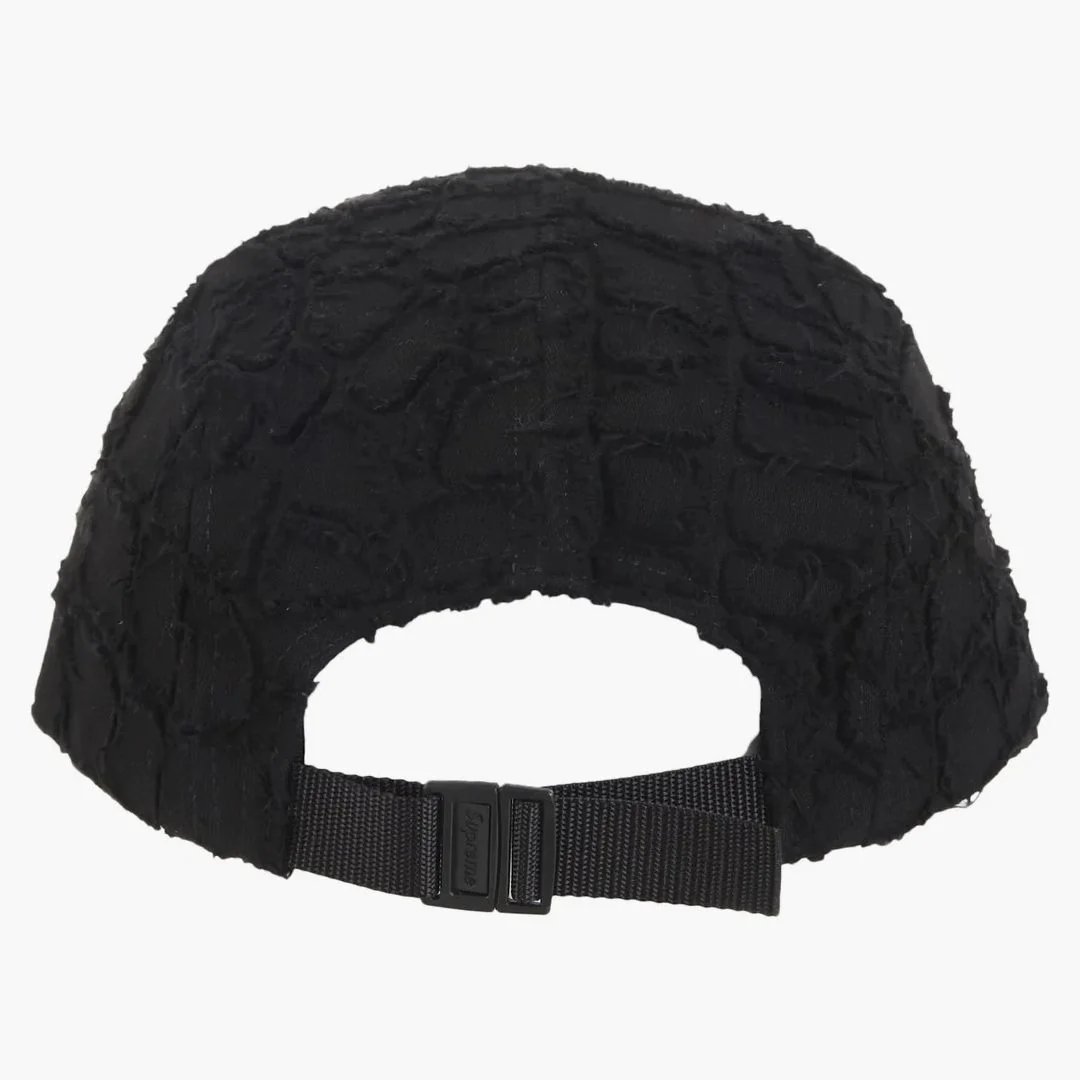 Supreme Frayed Croc Denim Camp Cap Black - Image 2