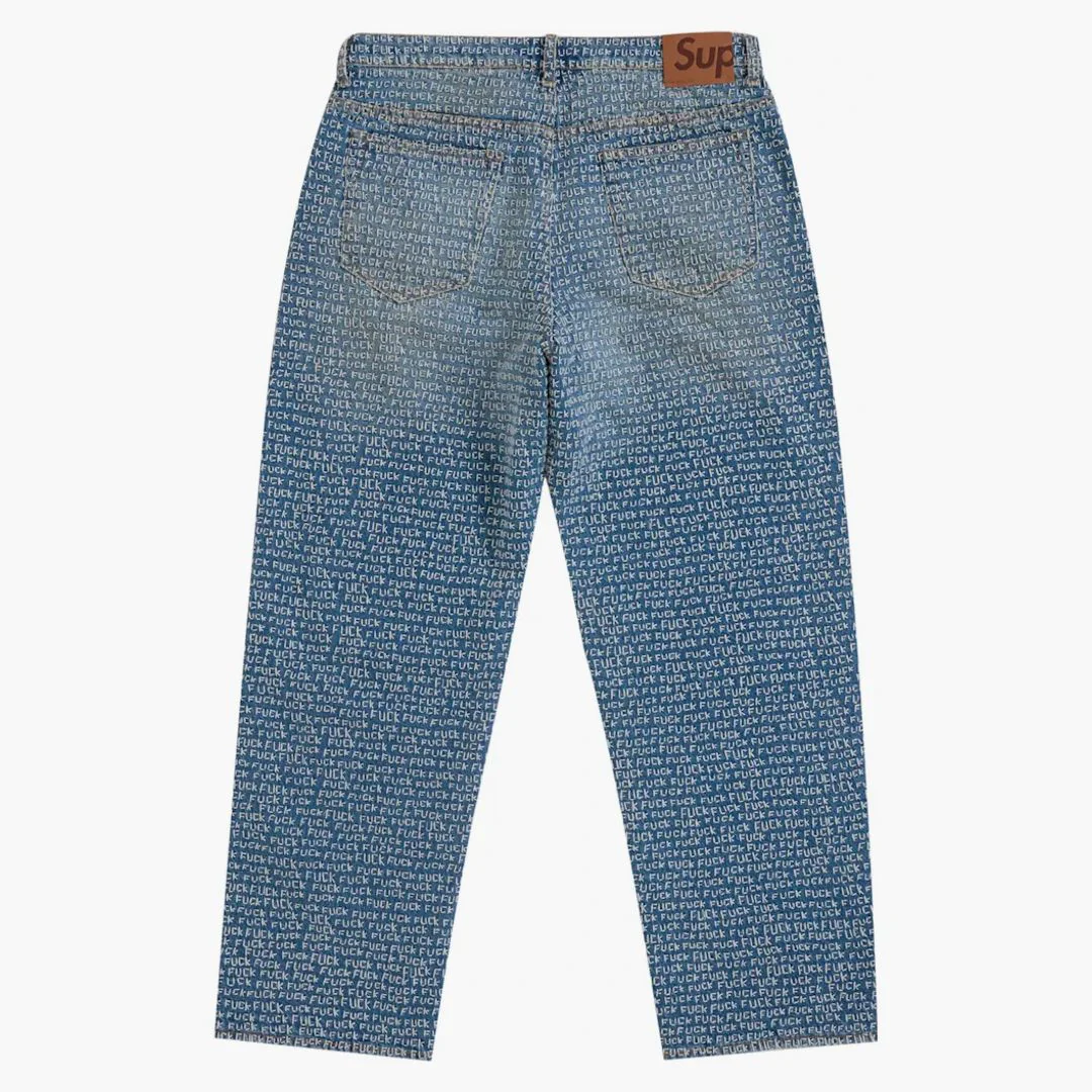 Supreme Fuck Stitch Loose Fit Jean Blue - Image 2