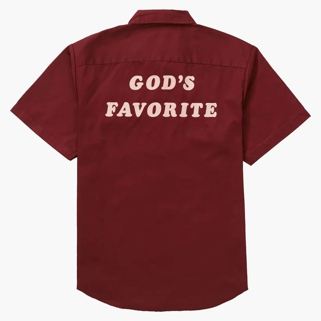 Supreme God's Favorite S/s Work Shirt Burgundy - Image 2