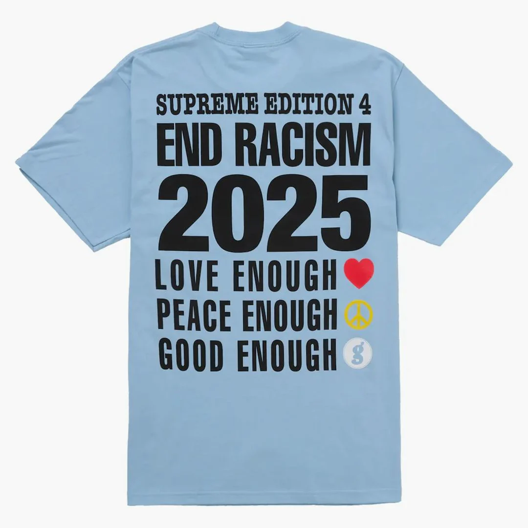 Supreme Goodenough End Racism Tee Light Blue - Image 2