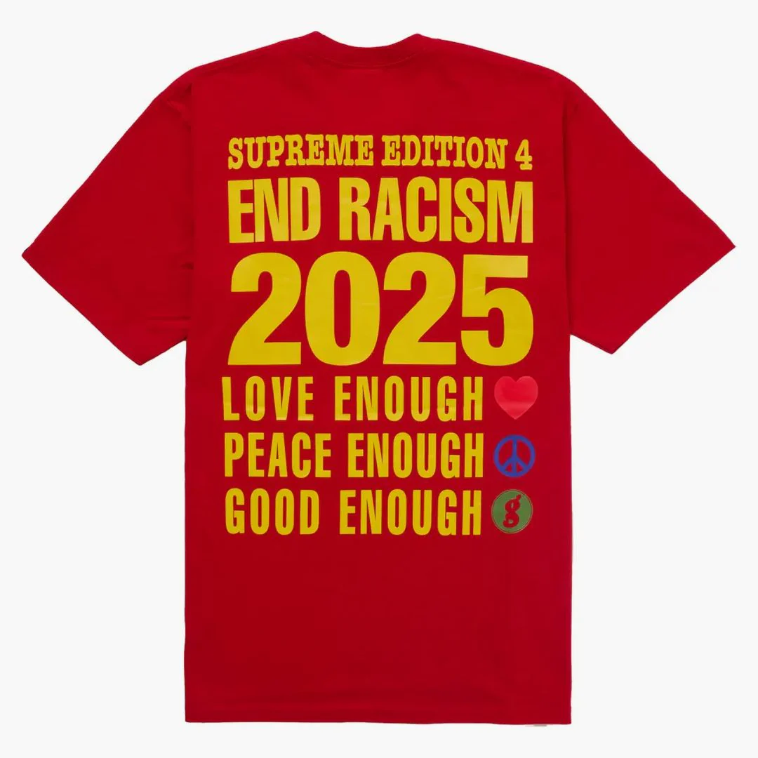 Supreme Goodenough End Racism Tee Red - Image 2