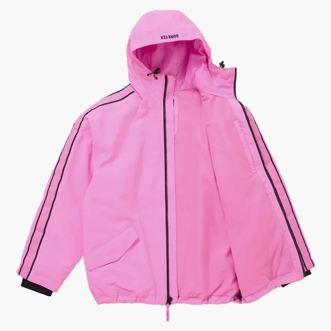 Supreme Gore-tex Stripe Hooded Jacket Fluorescent Pink