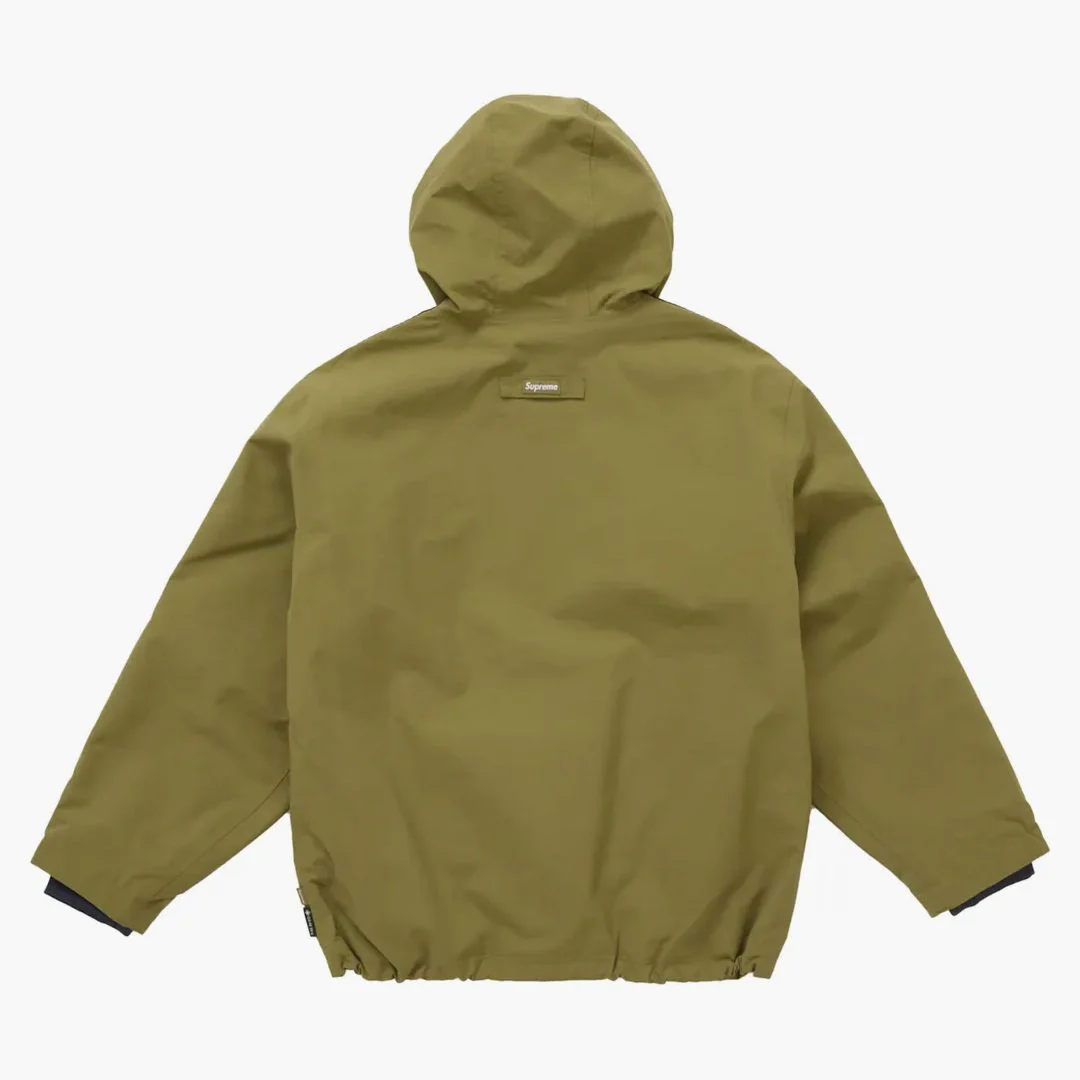 Supreme Gore-tex Stripe Hooded Jacket Olive - Image 2