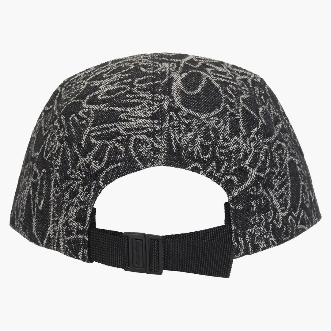 Supreme Handwriting Denim Camp Cap Black - Image 2