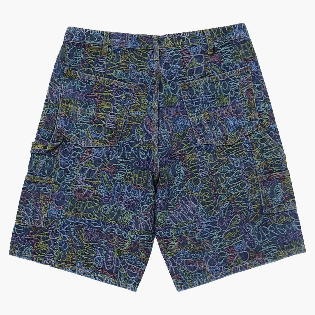 Supreme Handwriting Double Knee Denim Short Indigo - Image 2