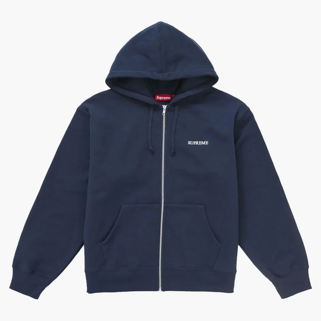 Supreme Idgaf Zip Up Hooded Sweatshirt Navy