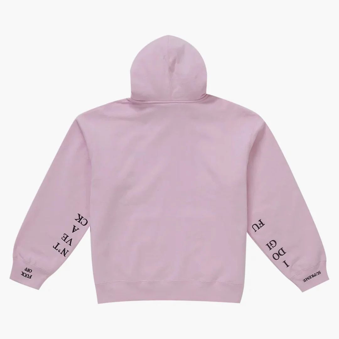 Supreme Idgaf Zip Up Hooded Sweatshirt Pink - Image 2