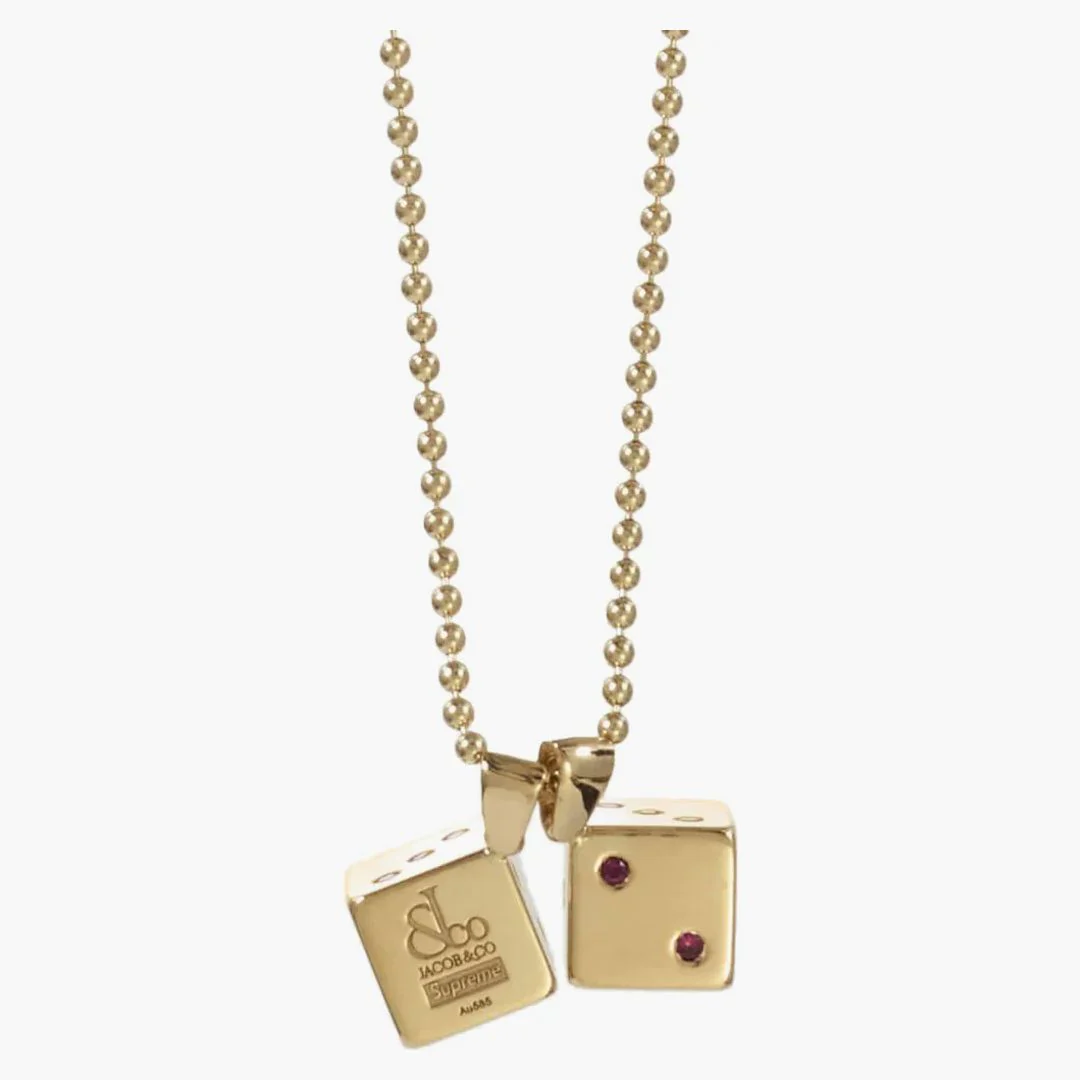 Supreme Jacob&co Dice 14k Gold Pendant Gold - Image 2