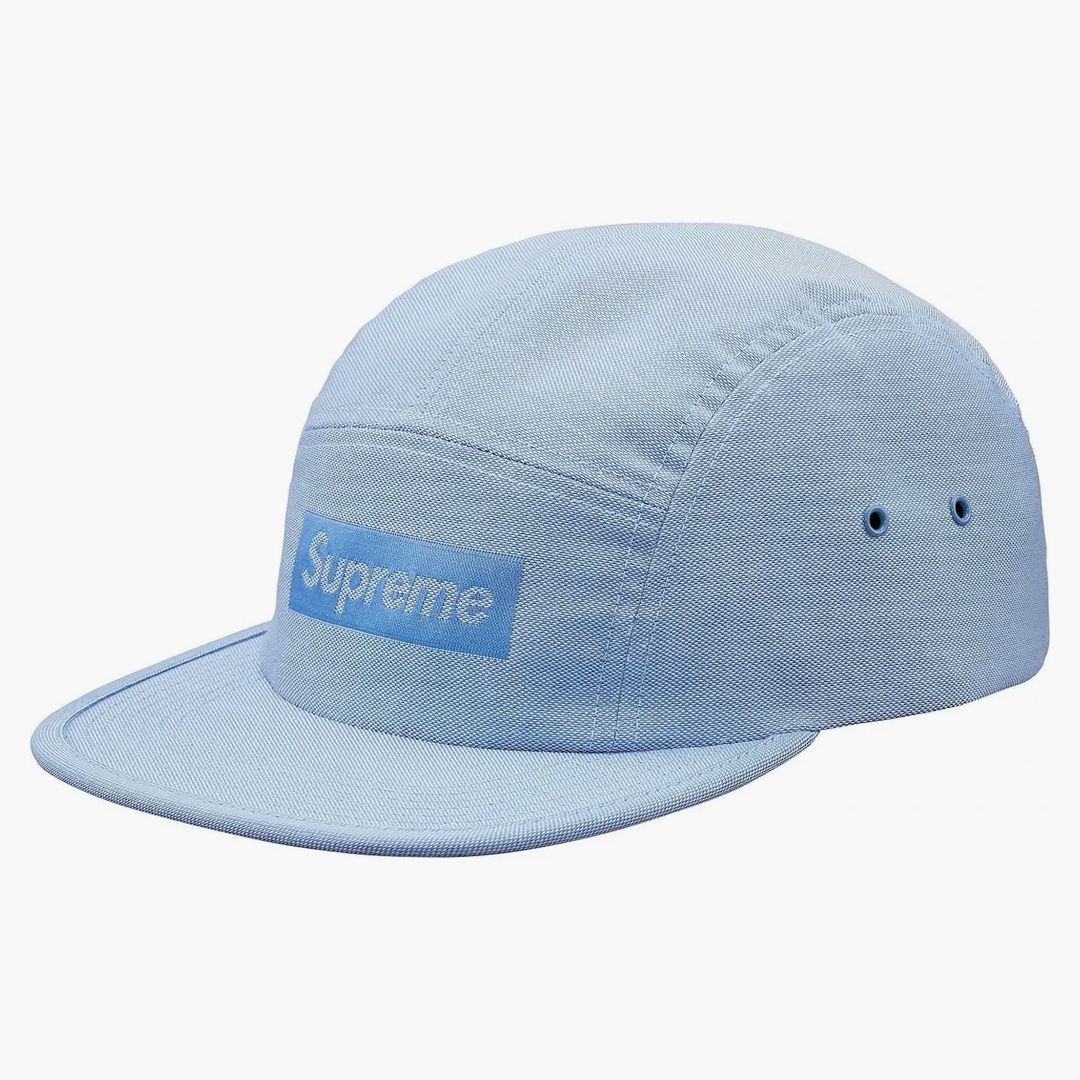 Supreme Jacquard Box Logo Camp Cap Navy