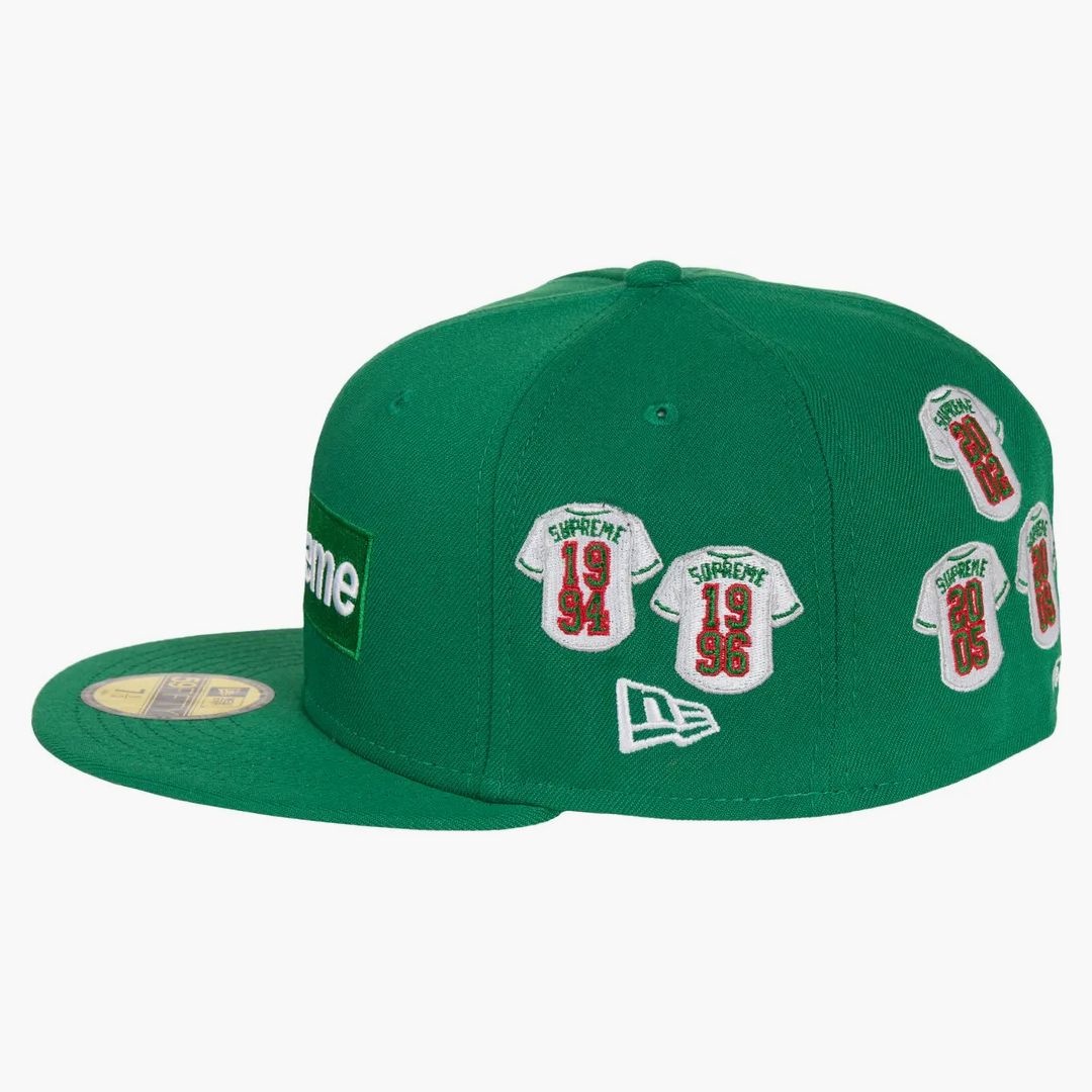 Supreme Jerseys Box Logo New Era Fitted Hat Green - Image 2
