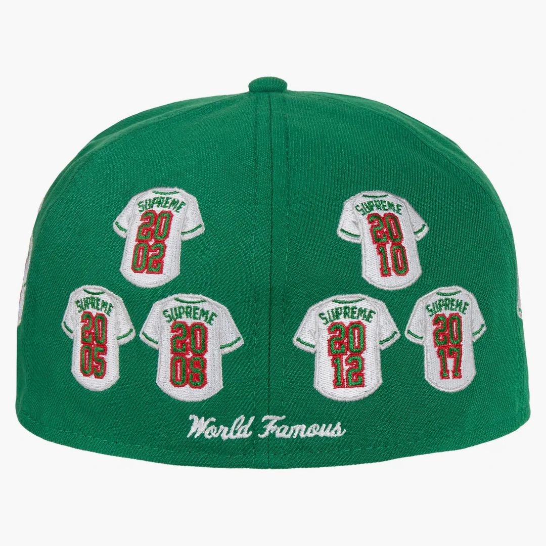 Supreme Jerseys Box Logo New Era Fitted Hat Green - Image 3