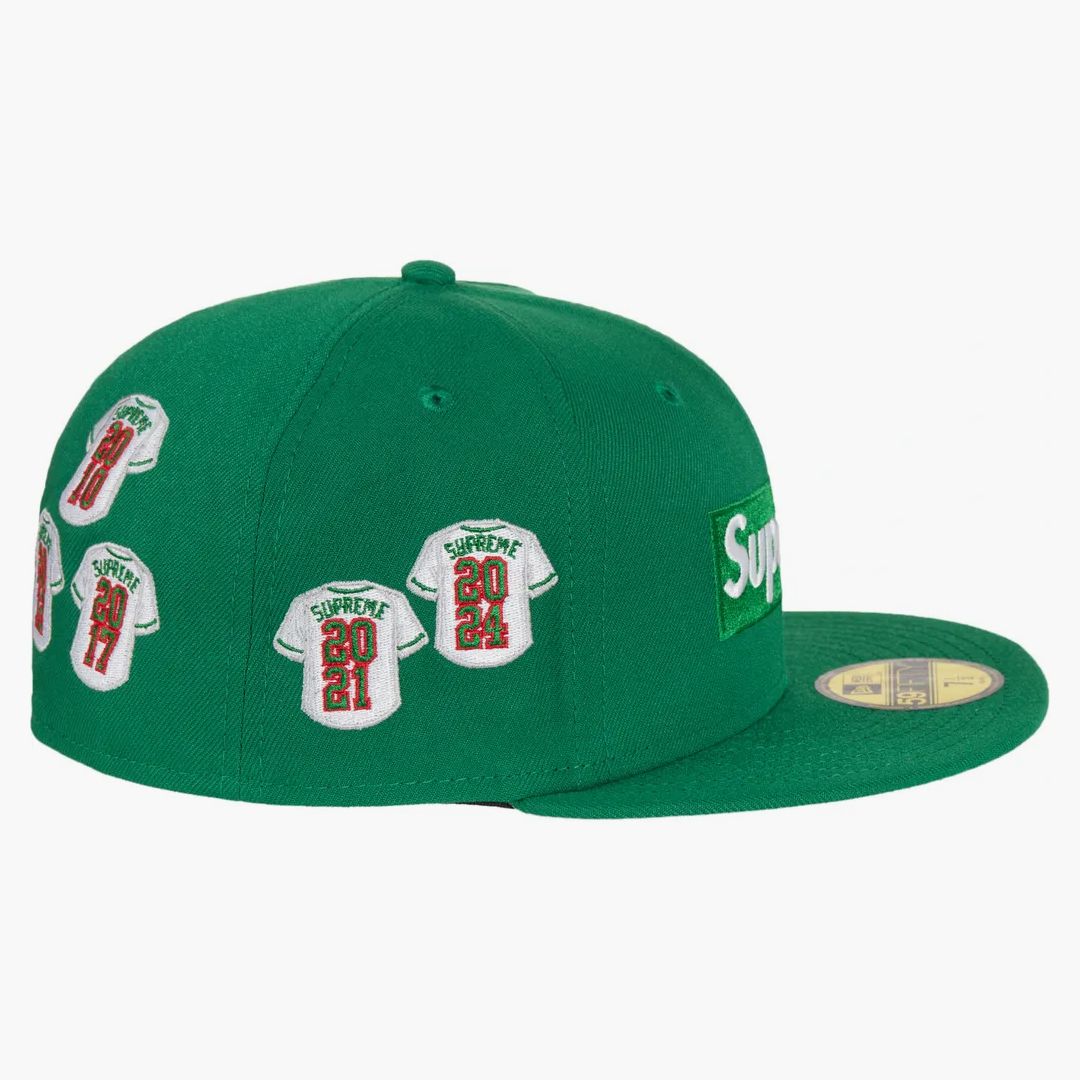 Supreme Jerseys Box Logo New Era Fitted Hat Green - Image 4