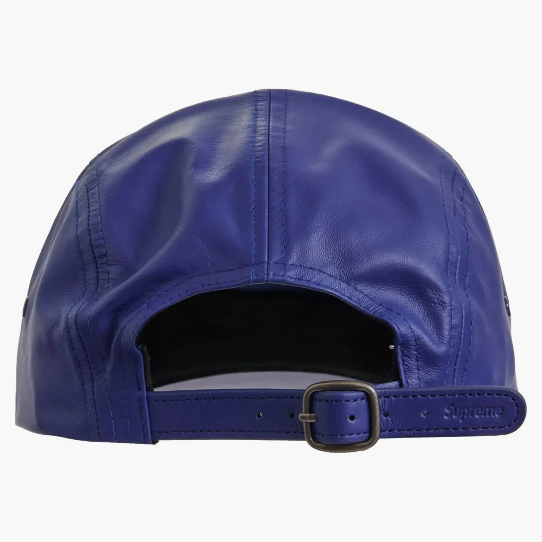 Supreme Leather Camp Cap (ss21) Royal - Image 2