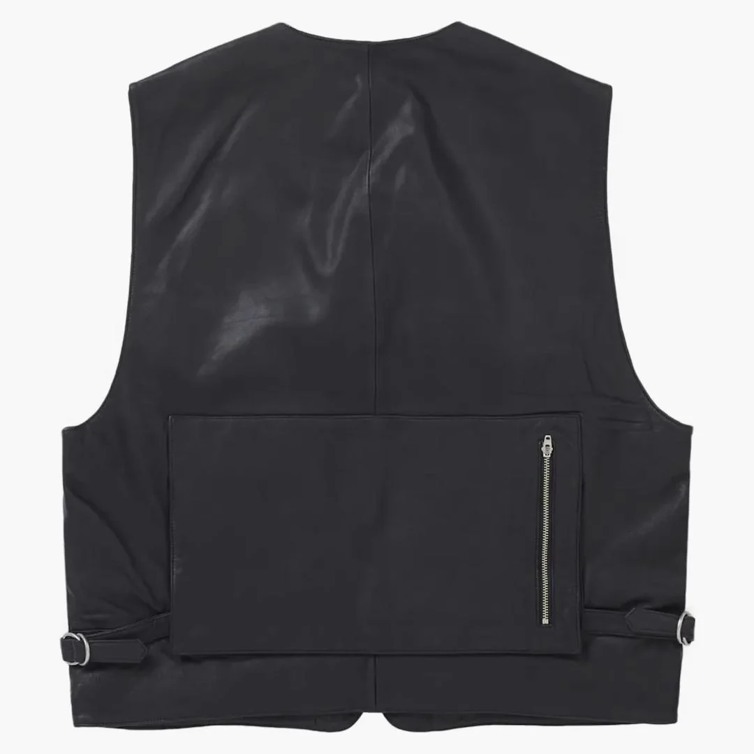 Supreme Leather Cargo Vest Black - Image 2