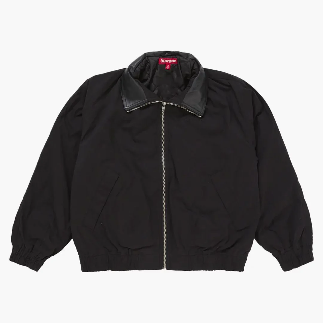 Supreme Leather Collar Utility Jacket (ss25) Black - Image 3