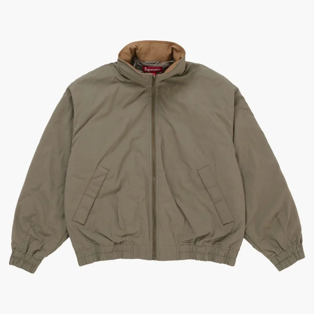 Supreme Leather Collar Utility Jacket (ss25) Olive - Image 4