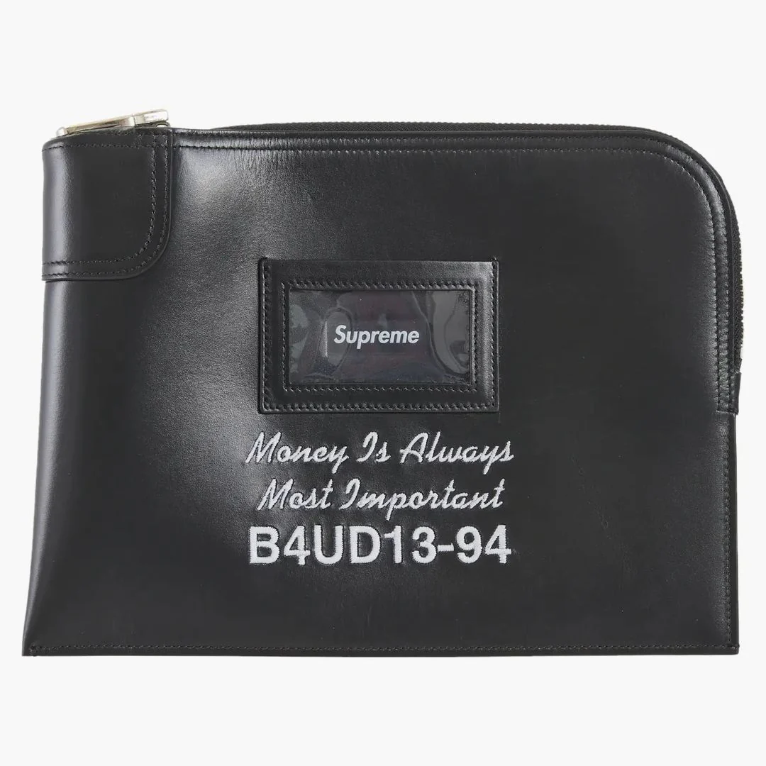 Supreme Leather Money Bag (fw25) Black - Image 2