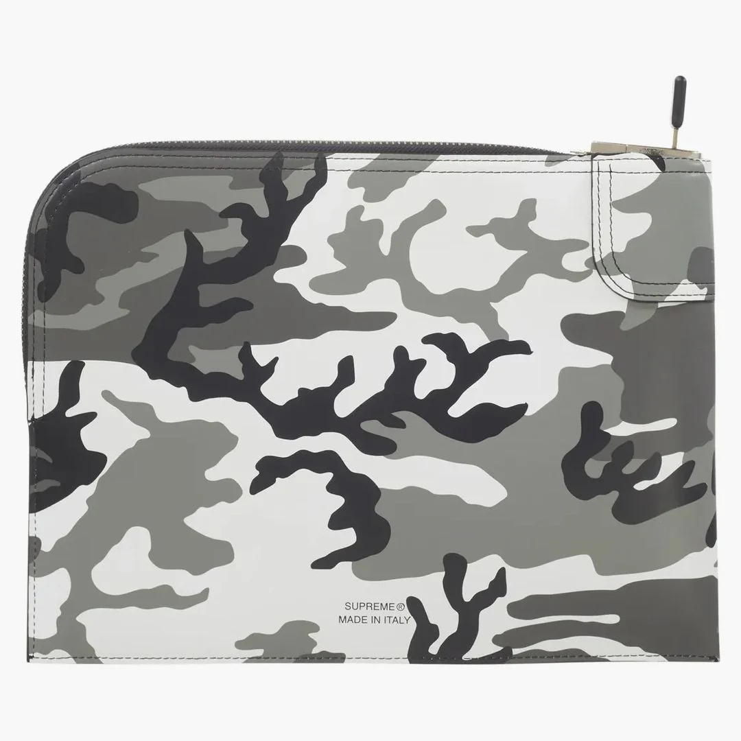 Supreme Leather Money Bag Snow Camo