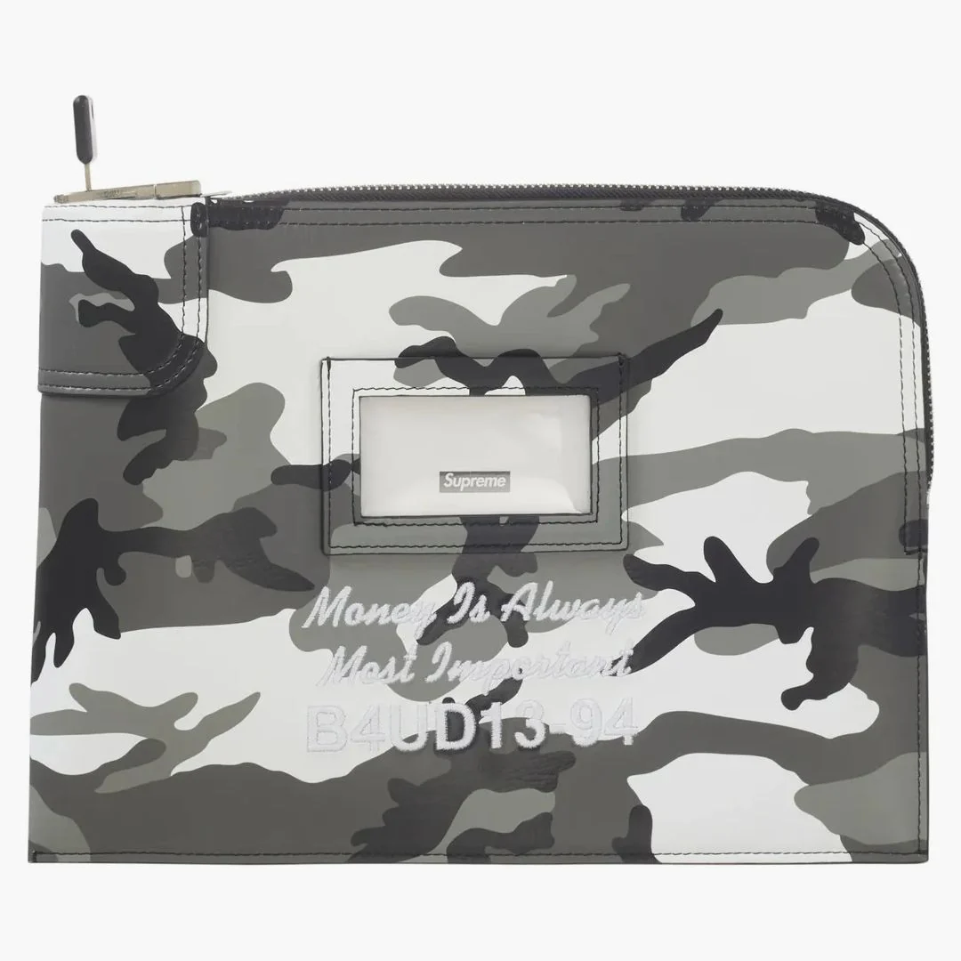 Supreme Leather Money Bag Snow Camo - Image 2
