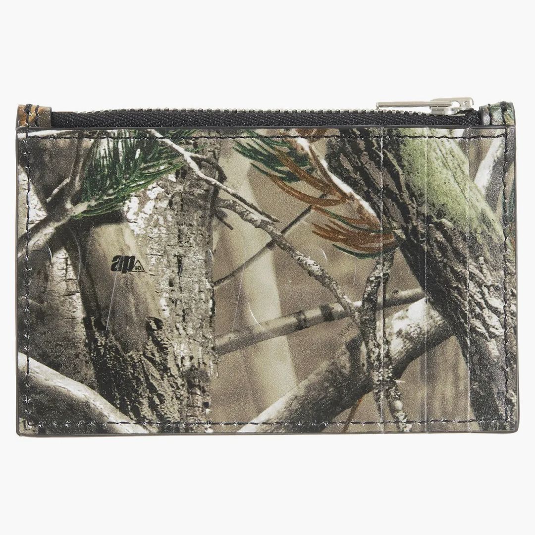 Supreme Leather Zip Card Holder (fw25) Realtree Hardwoods Camo - Image 2