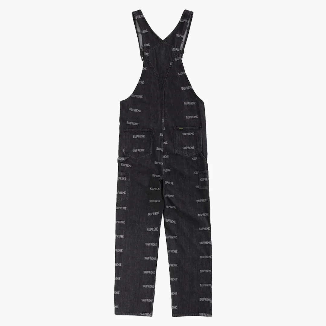 Supreme Logo Denim Overalls Black - Image 2