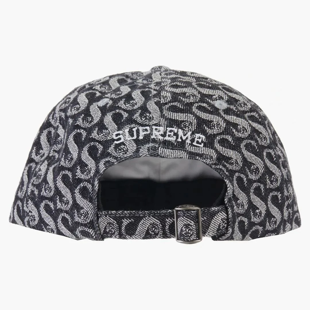 Supreme Monogram Denim 6-panel Black - Image 2