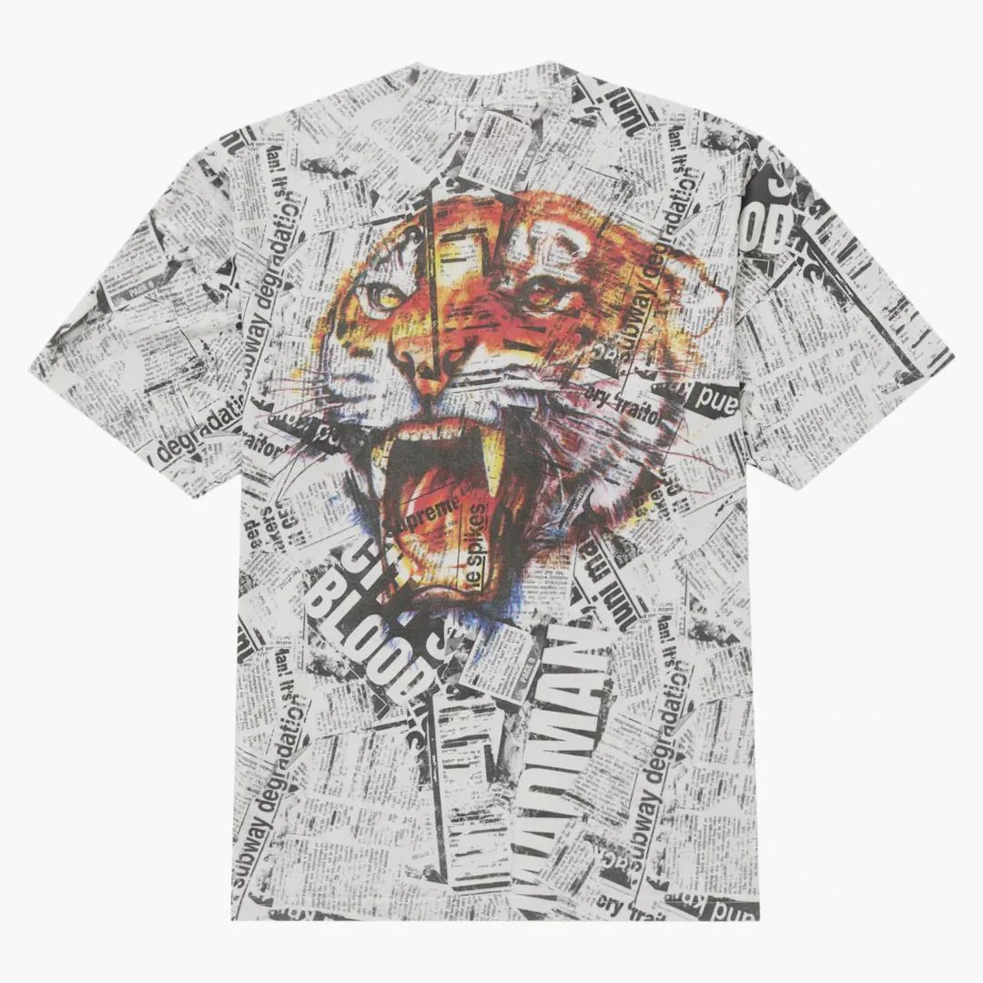 Supreme Newspaper S/s Top White - Image 2