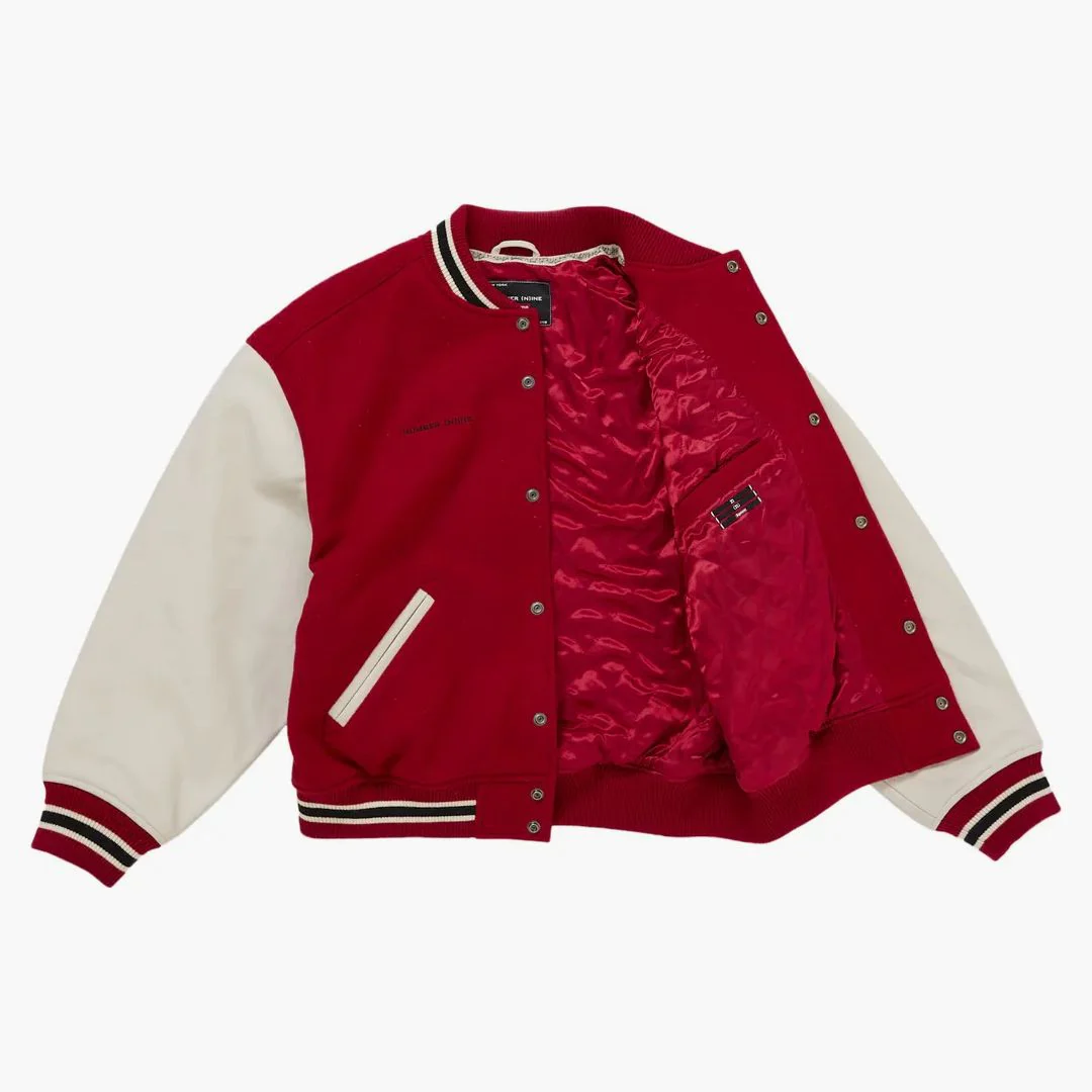 Supreme Number (n)ine Mickey Varsity Jacket Red - Image 2