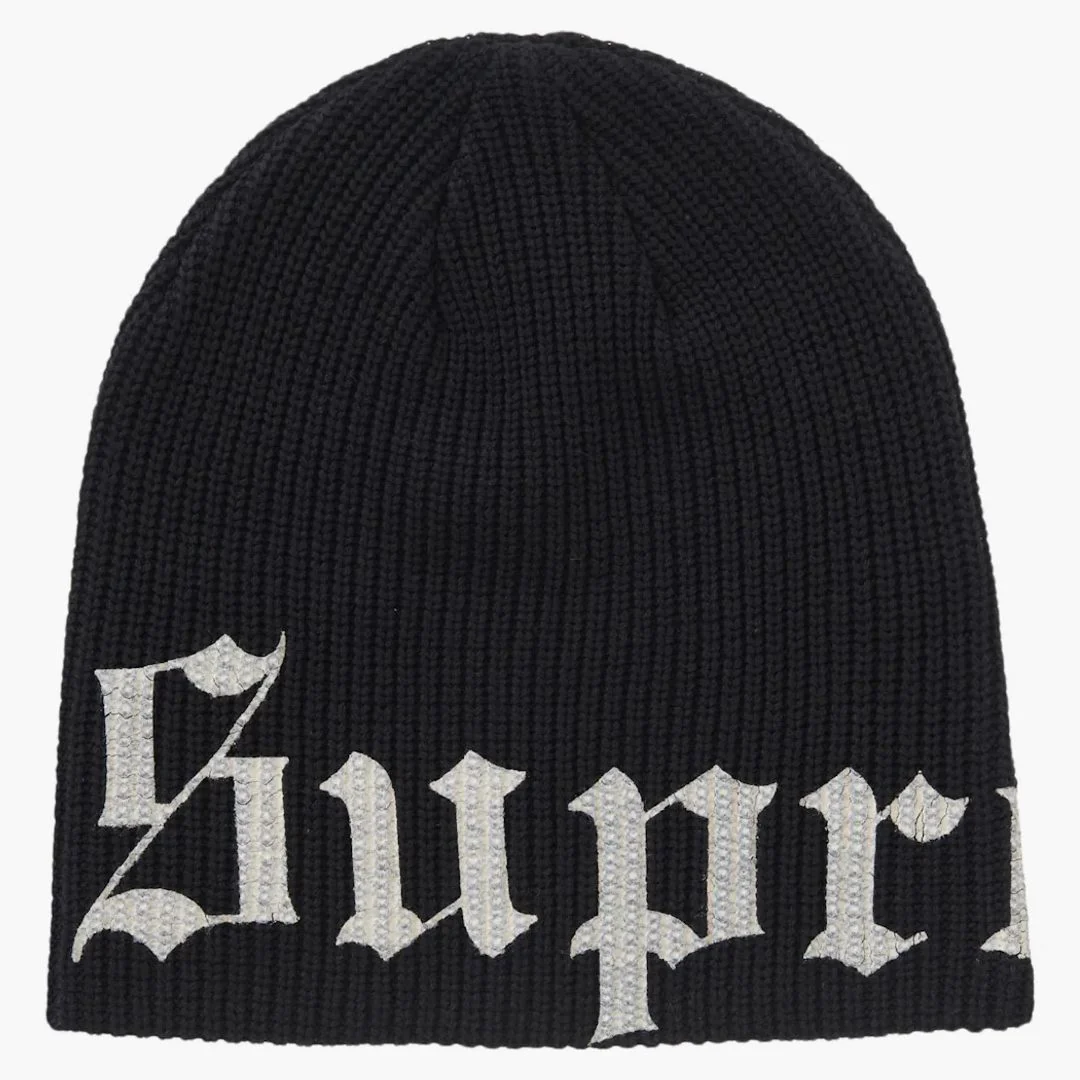 Supreme Old English Printed Beanie Black - Image 2