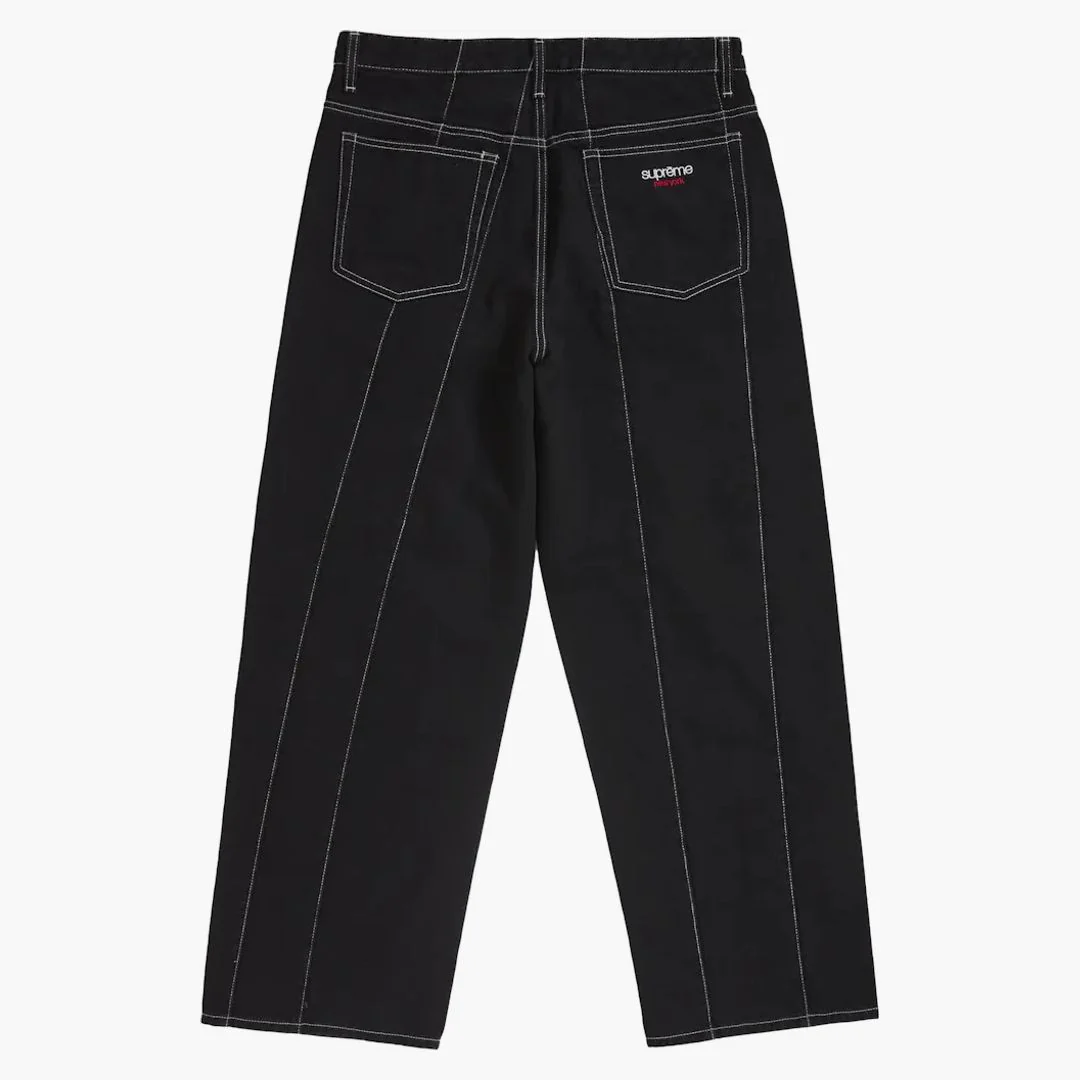 Supreme Paneled Stripe Baggy Jean Black - Image 2