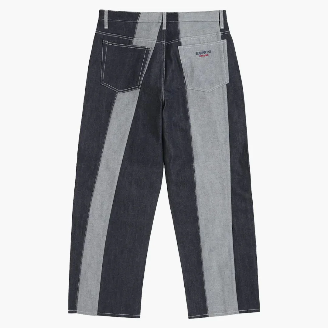 Supreme Paneled Stripe Baggy Jean Rigid Indigo - Image 2