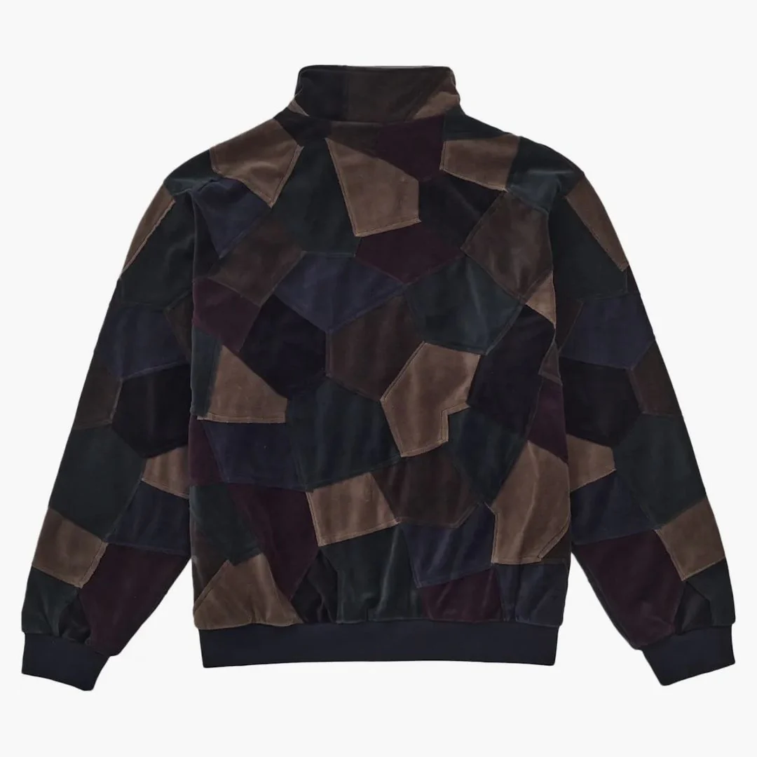Supreme Patchwork Velour Track Jacket Dark Navy - Image 2