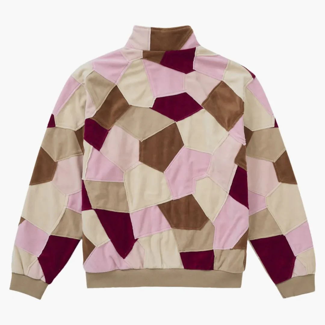 Supreme Patchwork Velour Track Jacket Tan - Image 2
