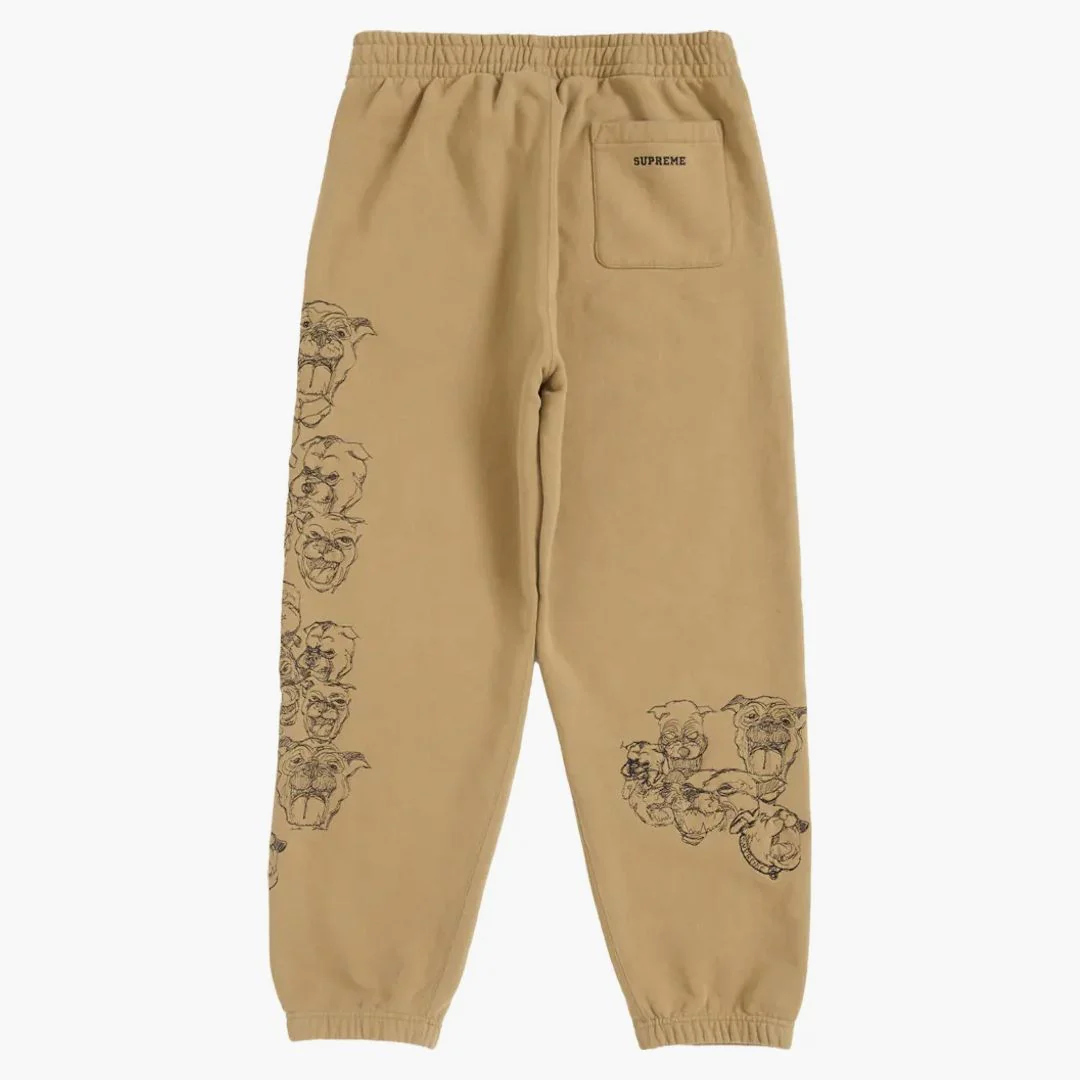 Supreme Pitbulls Embroidered Sweatpant Brown - Image 2