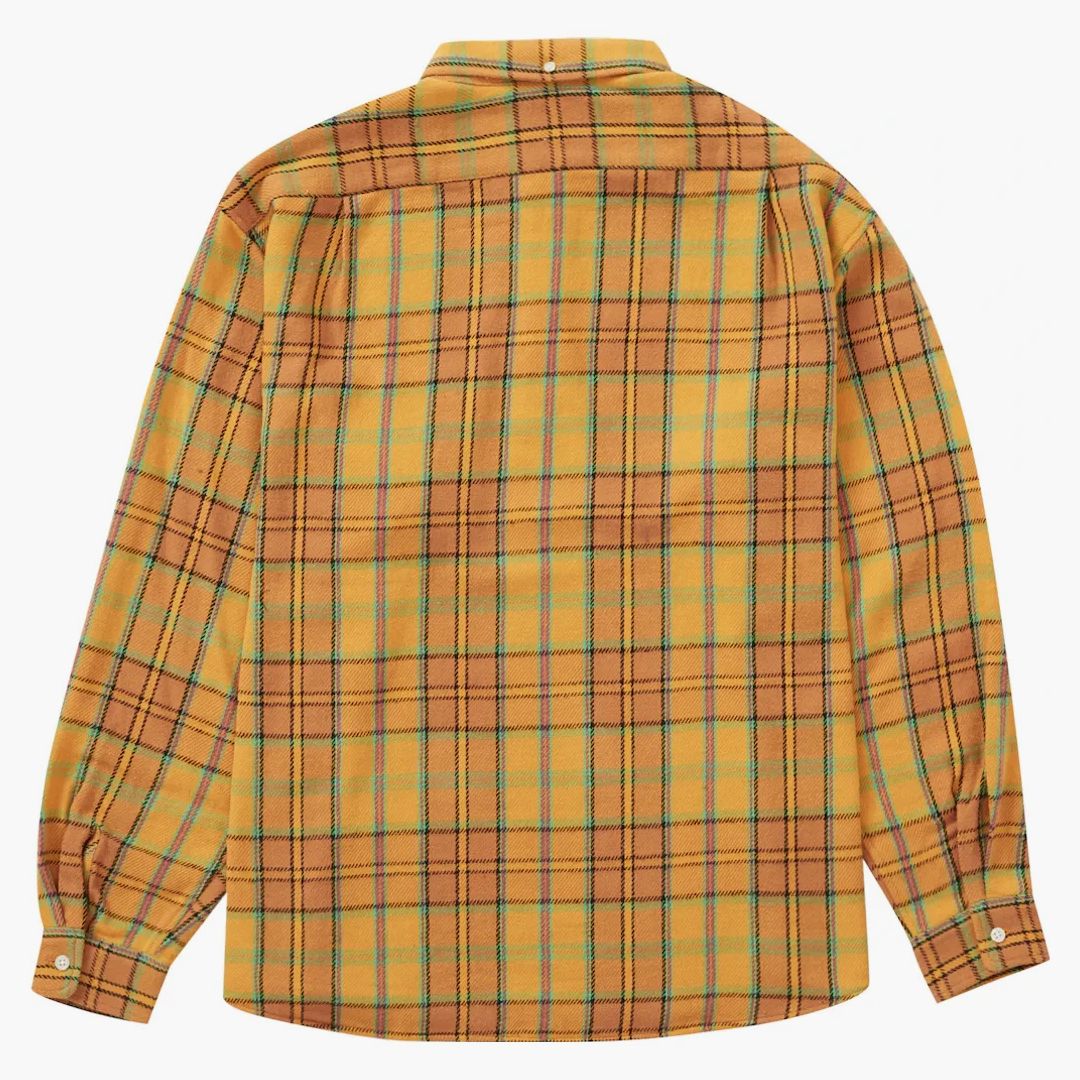 Supreme Pullover Plaid Flannel Shirt Gold - Image 2
