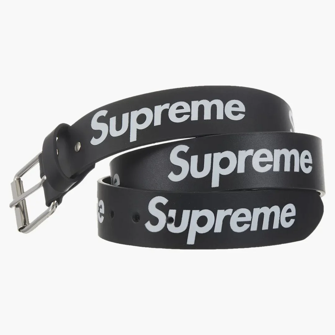 Supreme Repeat Leather Belt (fw25) Black - Image 2