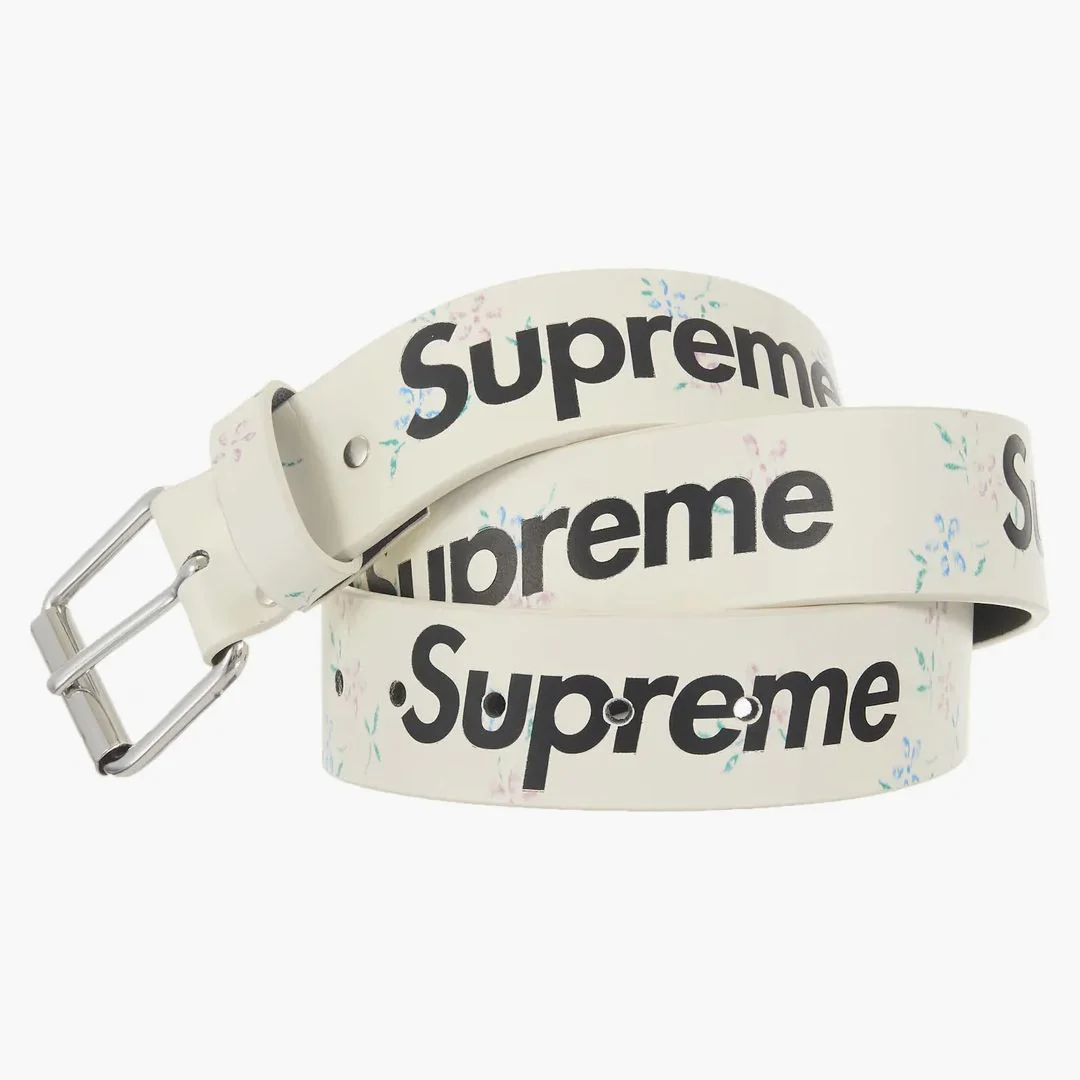 Supreme Repeat Leather Belt (fw25) White - Image 2