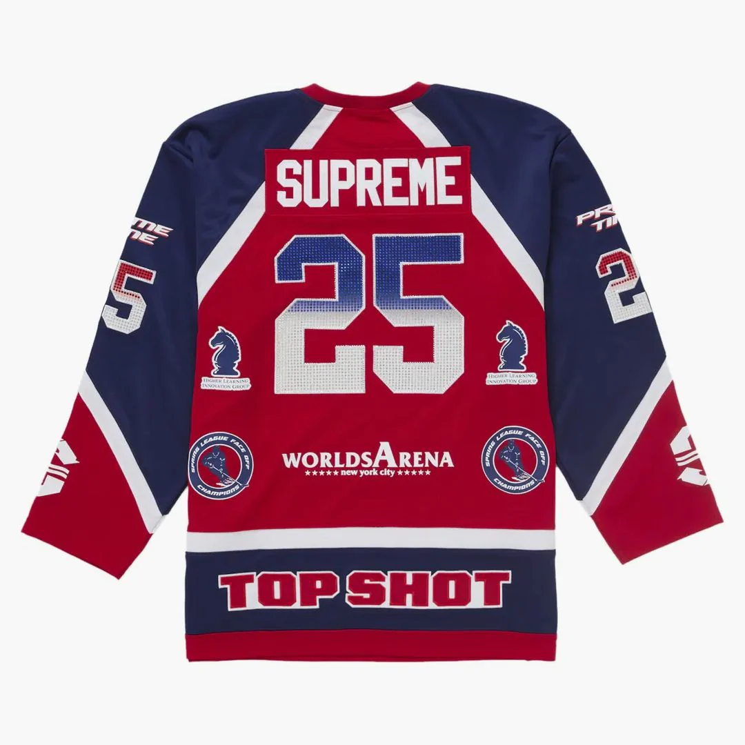 Supreme Rhinestone Hockey Jersey Red - Image 2