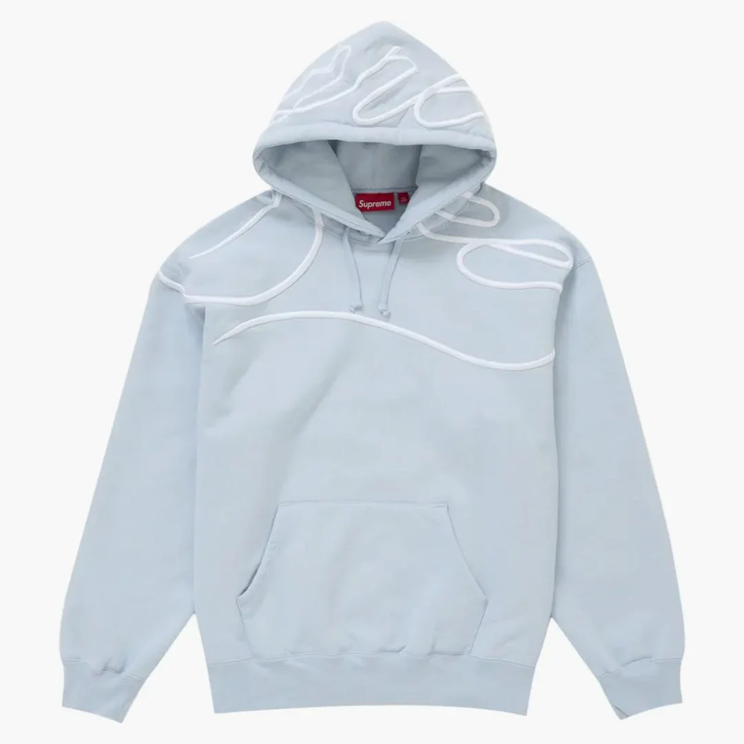 Supreme Shoulder Script Hooded Sweatshirt Dusty Blue