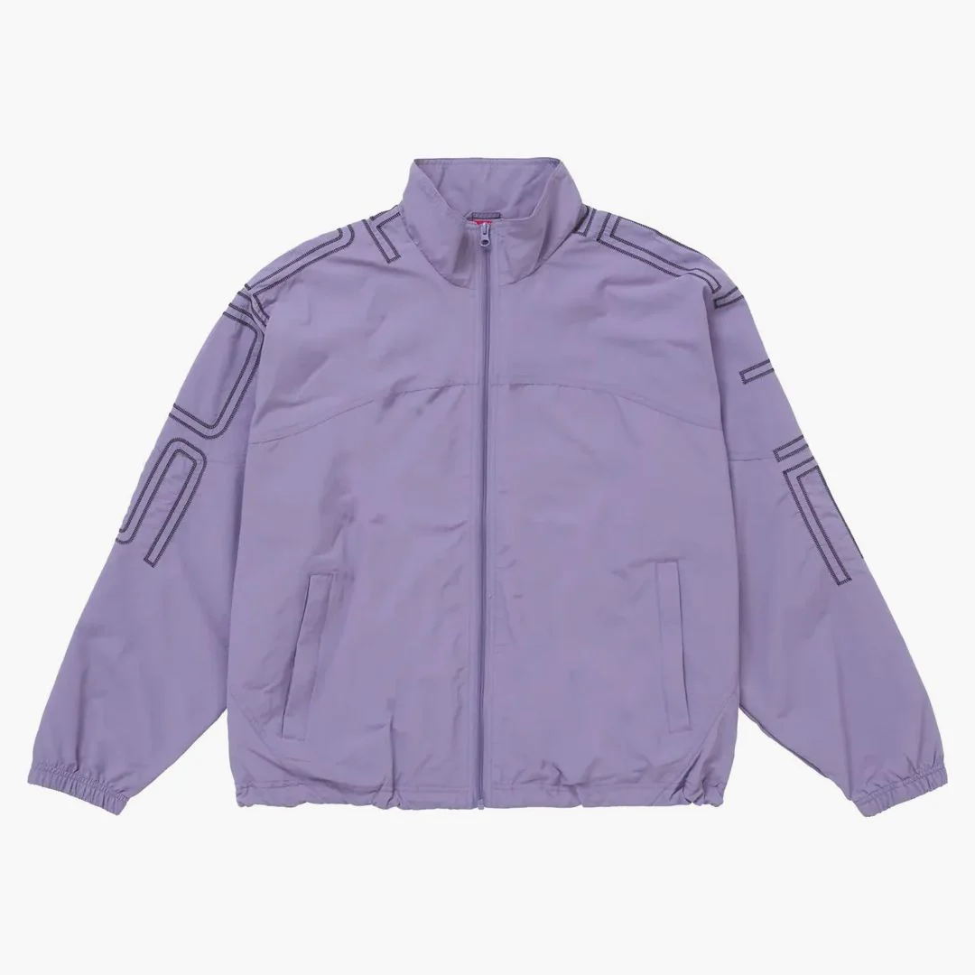 Supreme Spellout Embroidered Track Jacket (ss25) Dusty Purple