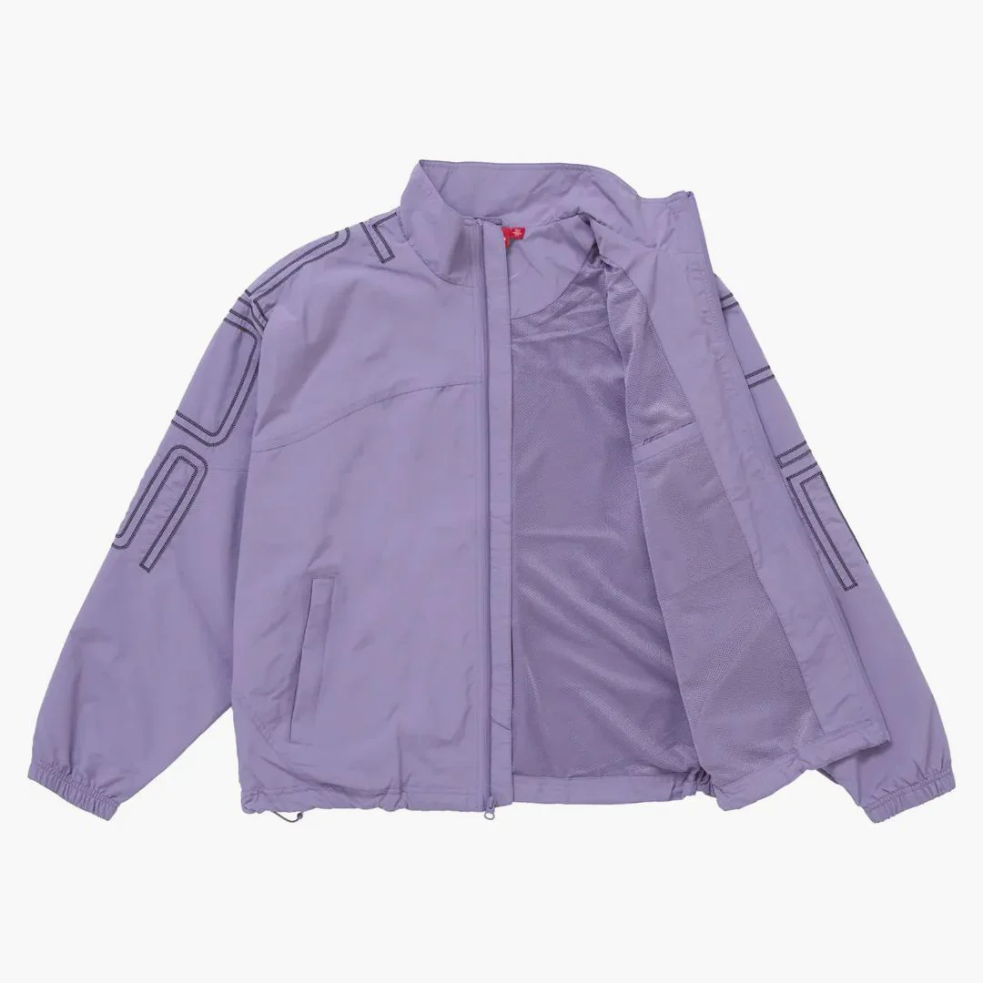 Supreme Spellout Embroidered Track Jacket (ss25) Dusty Purple - Image 2