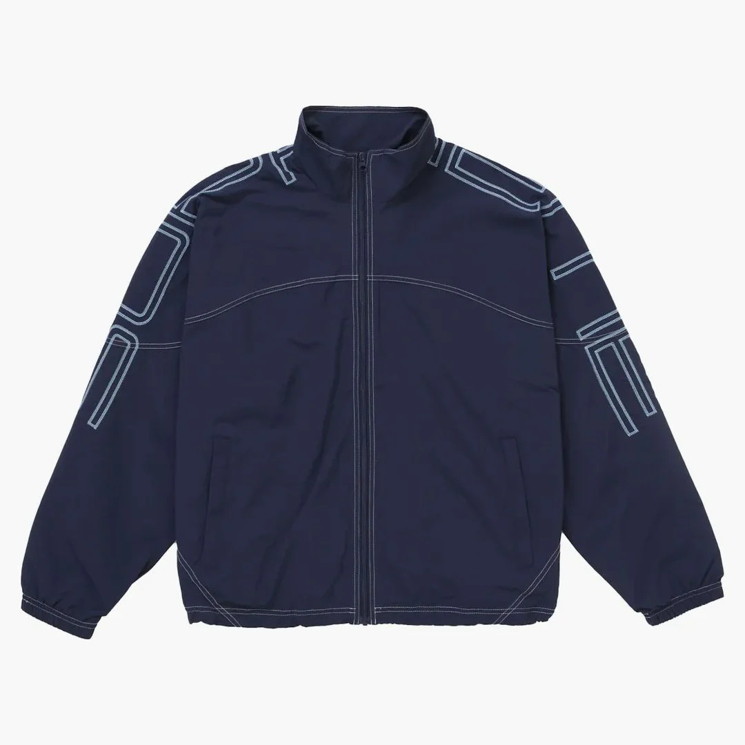 Supreme Spellout Embroidered Track Jacket (ss25) Navy