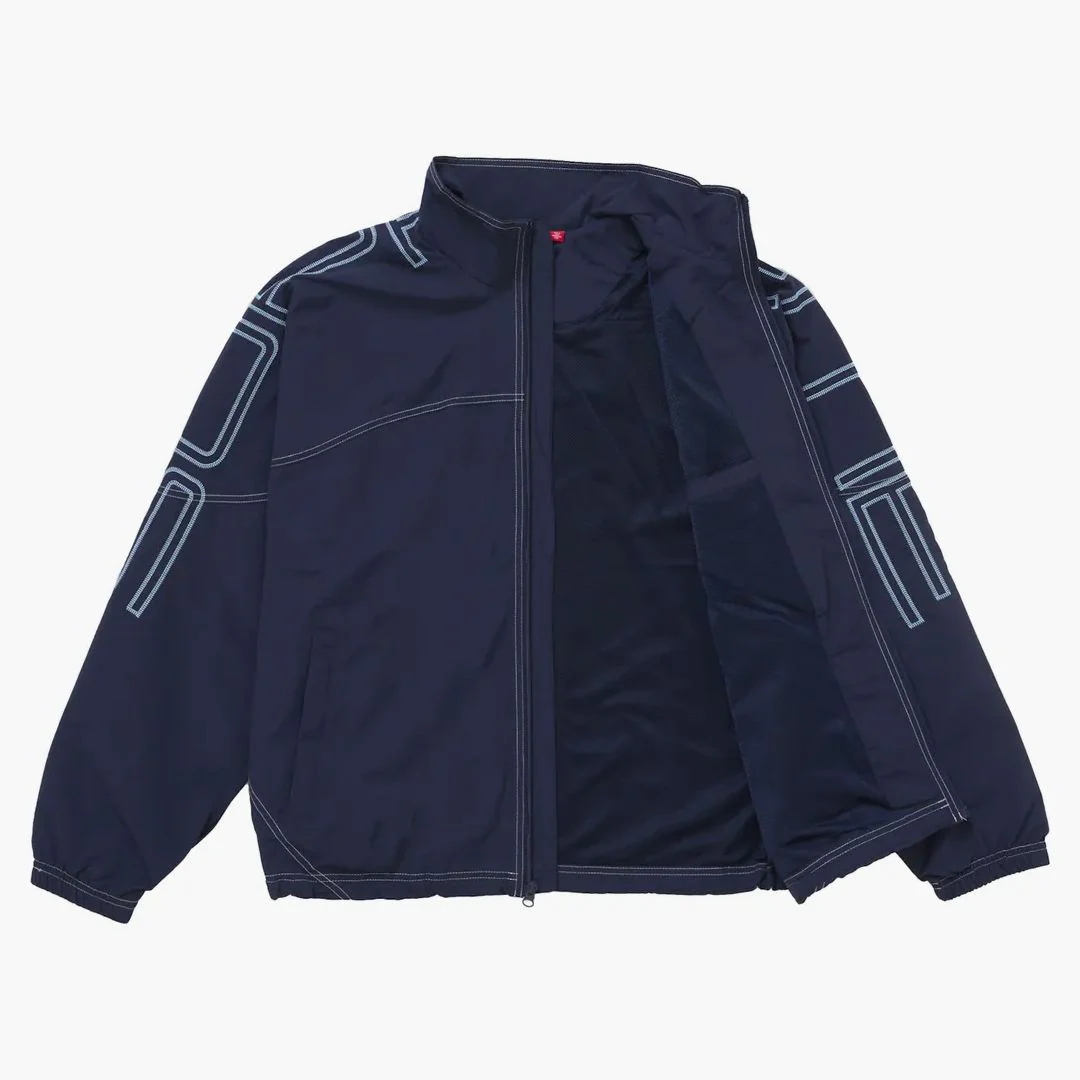 Supreme Spellout Embroidered Track Jacket (ss25) Navy - Image 3